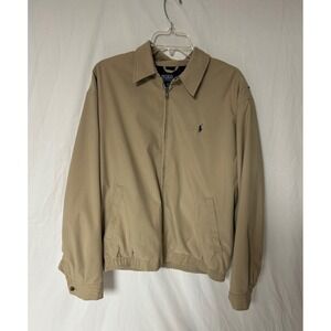 Polo Ralph Lauren Harrington Bi Swing Jacket Tan Plaid Lined Windbreaker Mens L